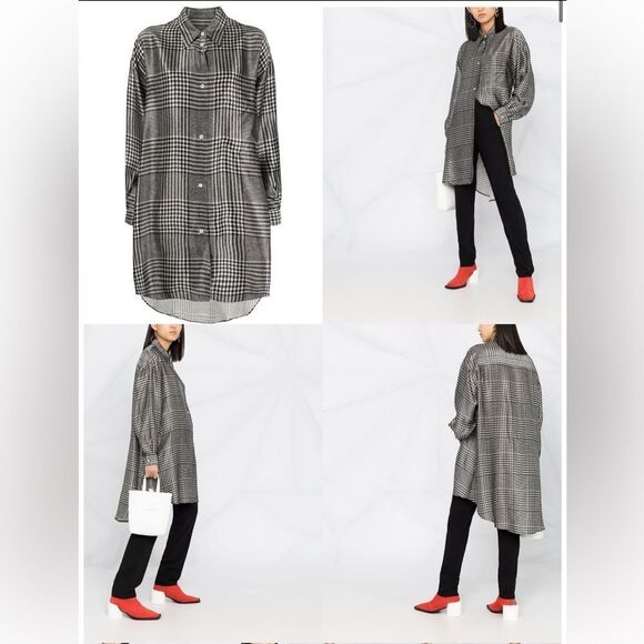 MM6 MAISON MARGIELA CHECK PRINTED DRESS ECRU/BLACK CHECK - Picture 1 of 14